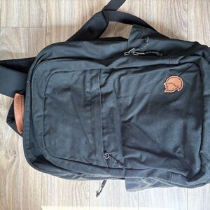 Fjallraven Black and Brown Backpack Durable Everyday Essential
